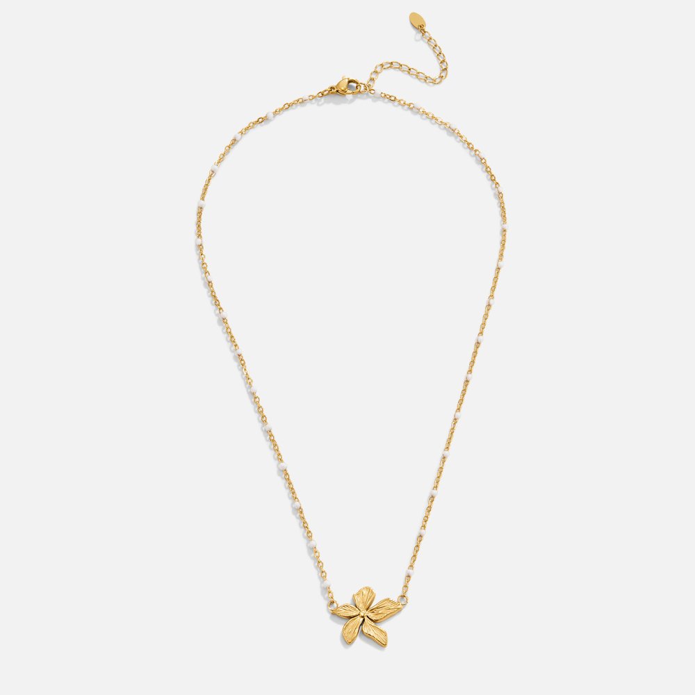 Elegantes Collier mit Goldblume