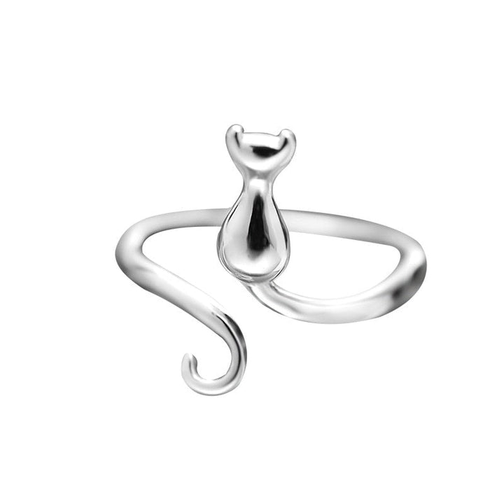 Bellissimo anello con gatto in acciaio inossidabile
