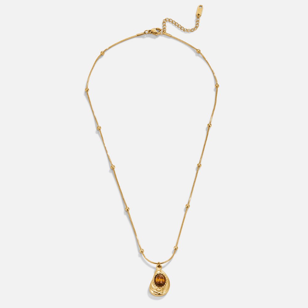 Elegante collana in oro con occhio di tigre