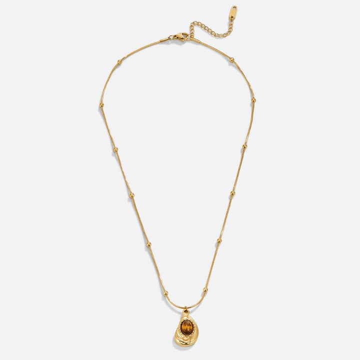 Elegante collana in oro con occhio di tigre