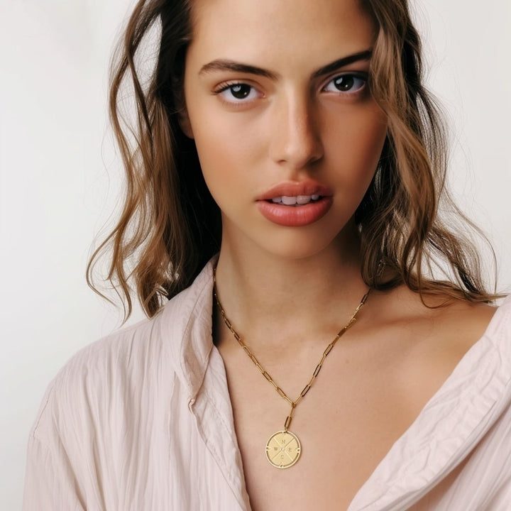 Collier boussole personnalisé