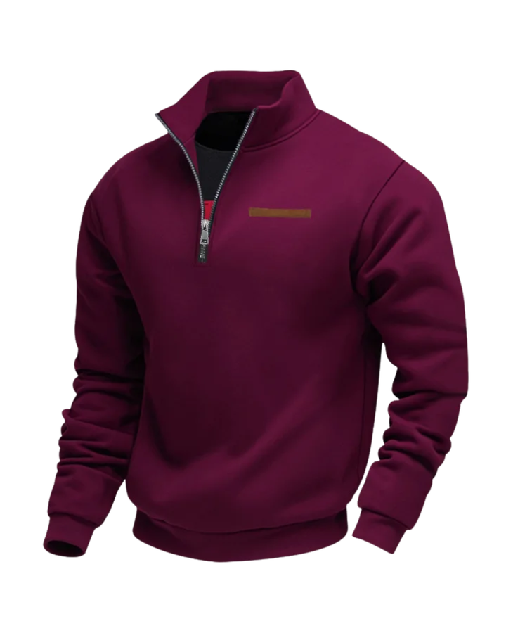 Pull zippé en polaire décontracté