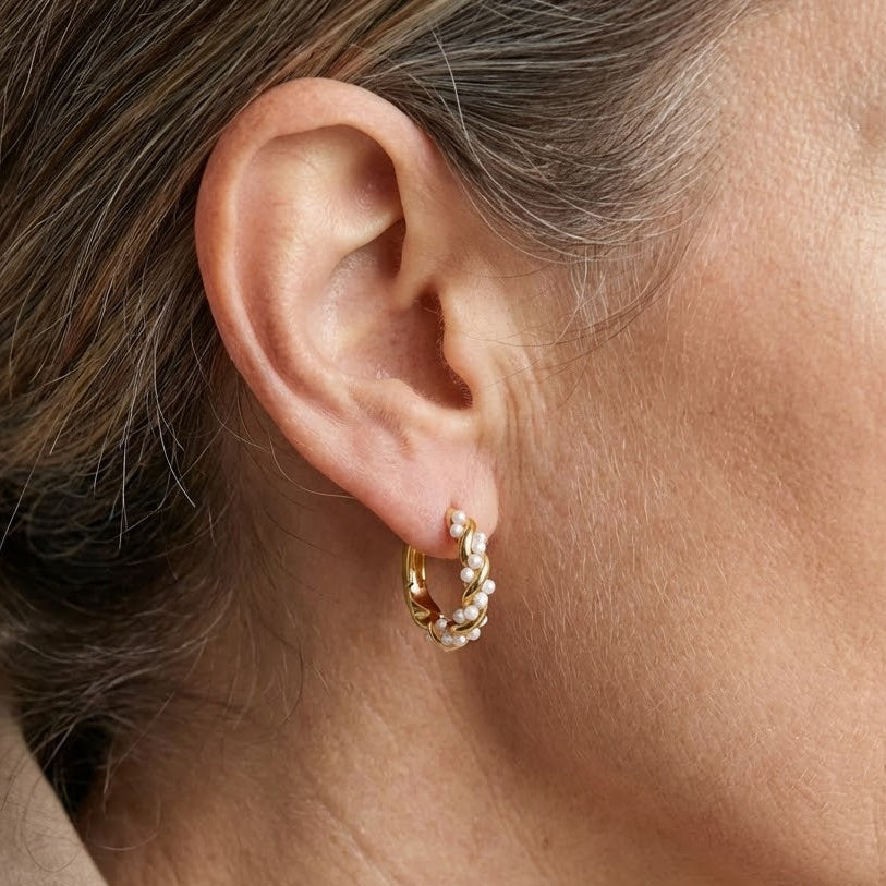 Boucles d'oreilles avec perles ondulées