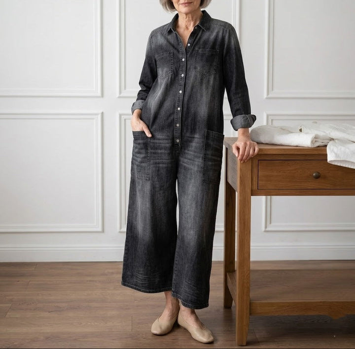 Diana | Combinaison vintage en jean délavé doux