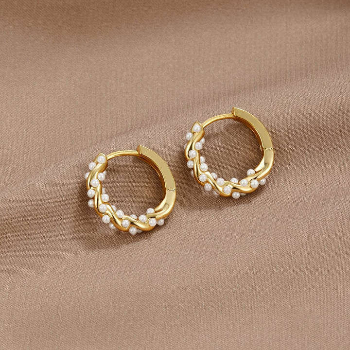 Boucles d'oreilles avec perles ondulées