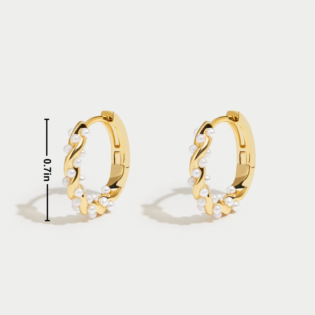 Boucles d'oreilles avec perles ondulées