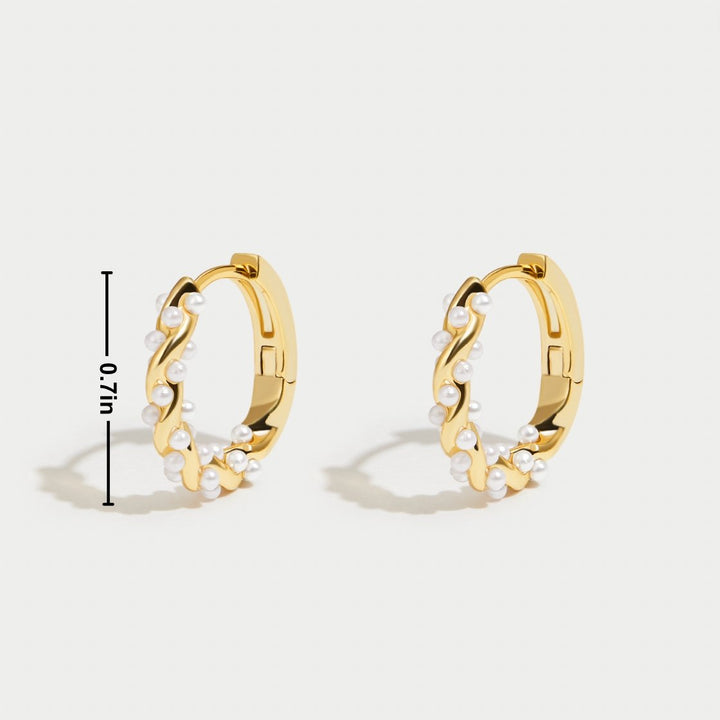 Boucles d'oreilles avec perles ondulées