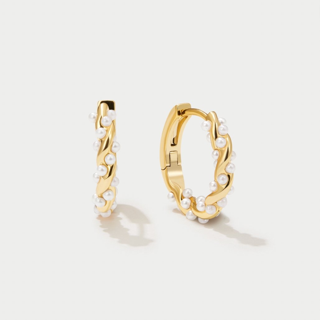 Boucles d'oreilles avec perles ondulées