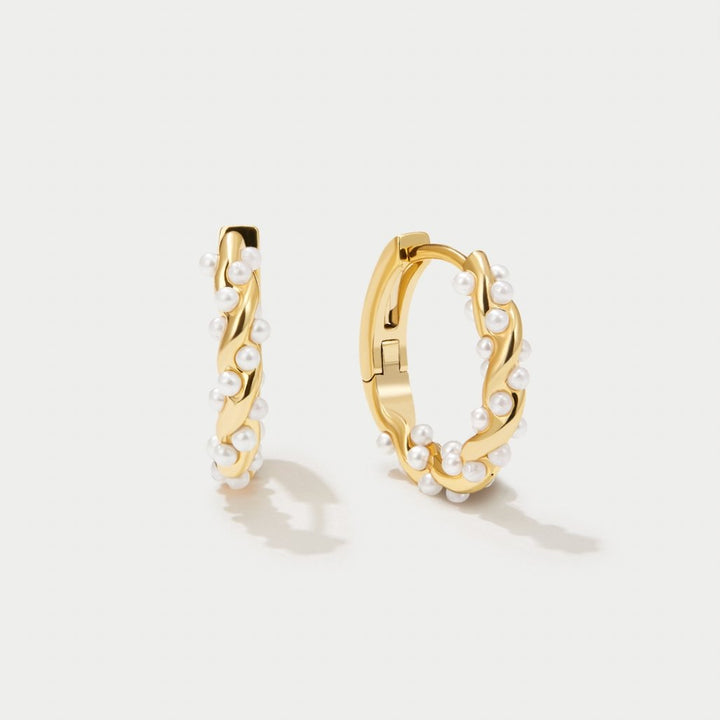 Boucles d'oreilles avec perles ondulées